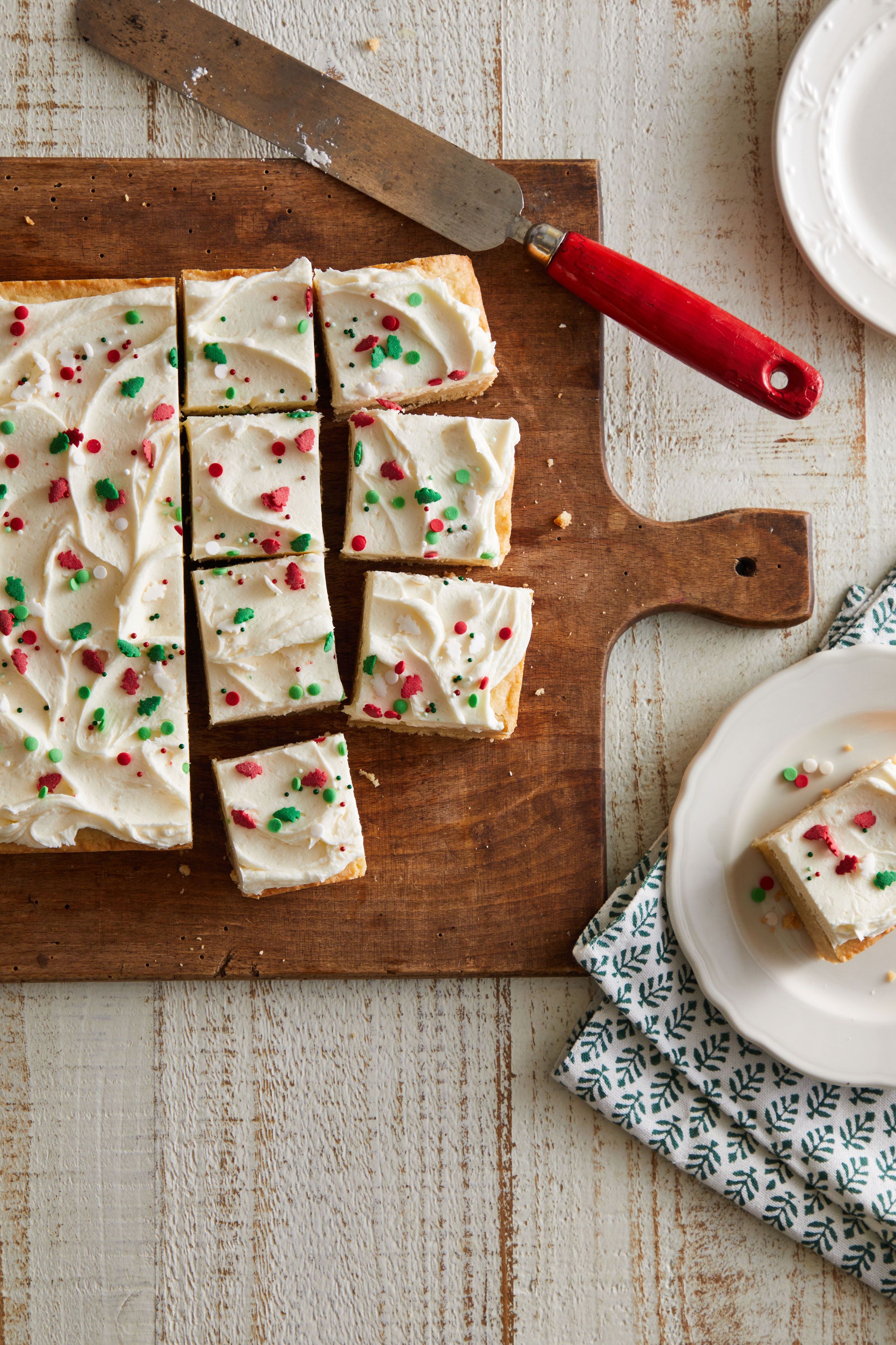 Christmas Tree Iced Sugar Cookie Bars (Easy Recipe)