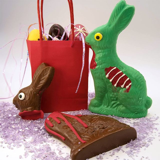 sugar plum chocolates zombie and victim chocolate easter bunny set