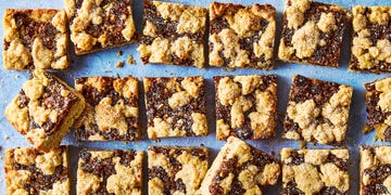 dessert bars with dried prunes, apricots, and dates