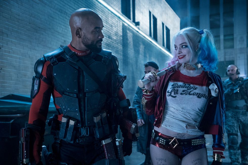will smith as deadshot and margot robbie as harley quinn in suicide squad