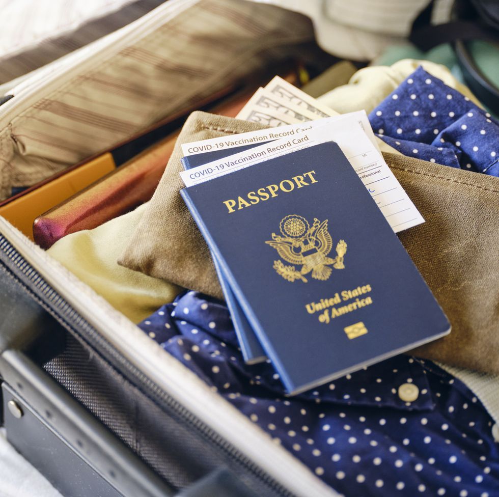 suitcase and passport