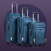 blue coolife luggage 3 piece set suitcase