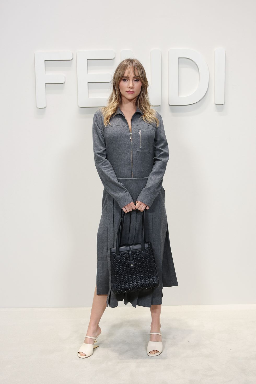 milan, italy september 20 suki waterhouse attends the fendi spring summer 2024 fashion show on september 20, 2023 in milan, italy photo by daniele venturelligetty images for fendi