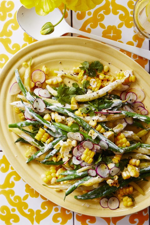 cookout menu   summer bean, corn, and radish salad