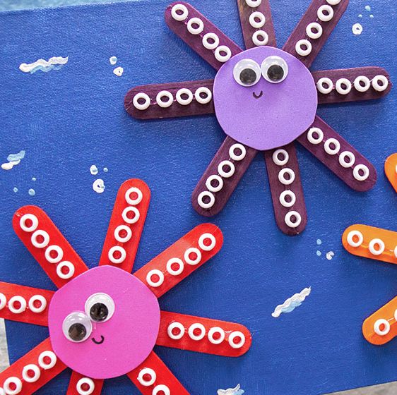craft stick octopus summer craft for kids