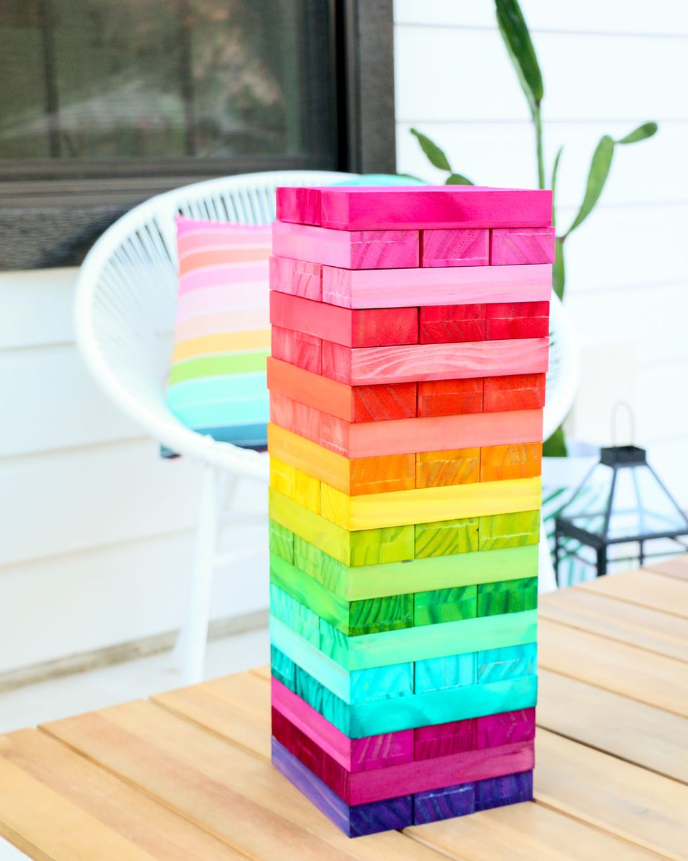 Summer craft rainbow stacking game