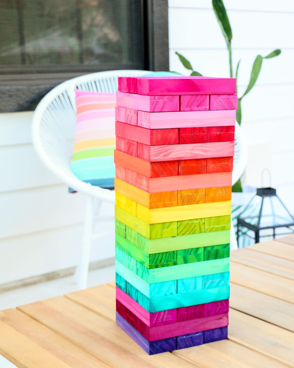 Summer craft rainbow stacking game
