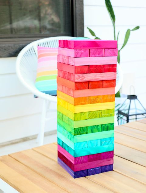 summer crafts rainbow stacking game