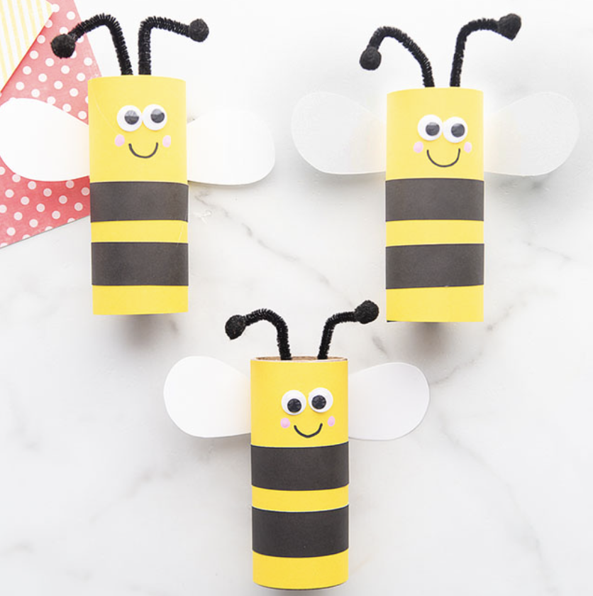 summer crafts toilet paper roll bee