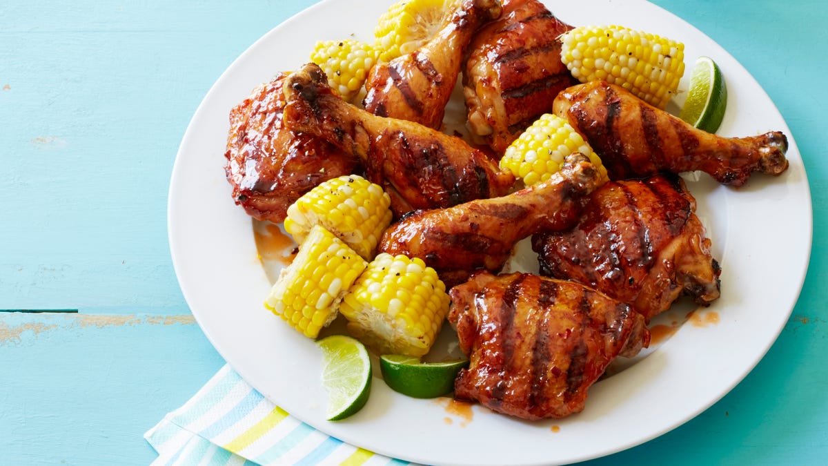 apricot glazed chicken and corn
