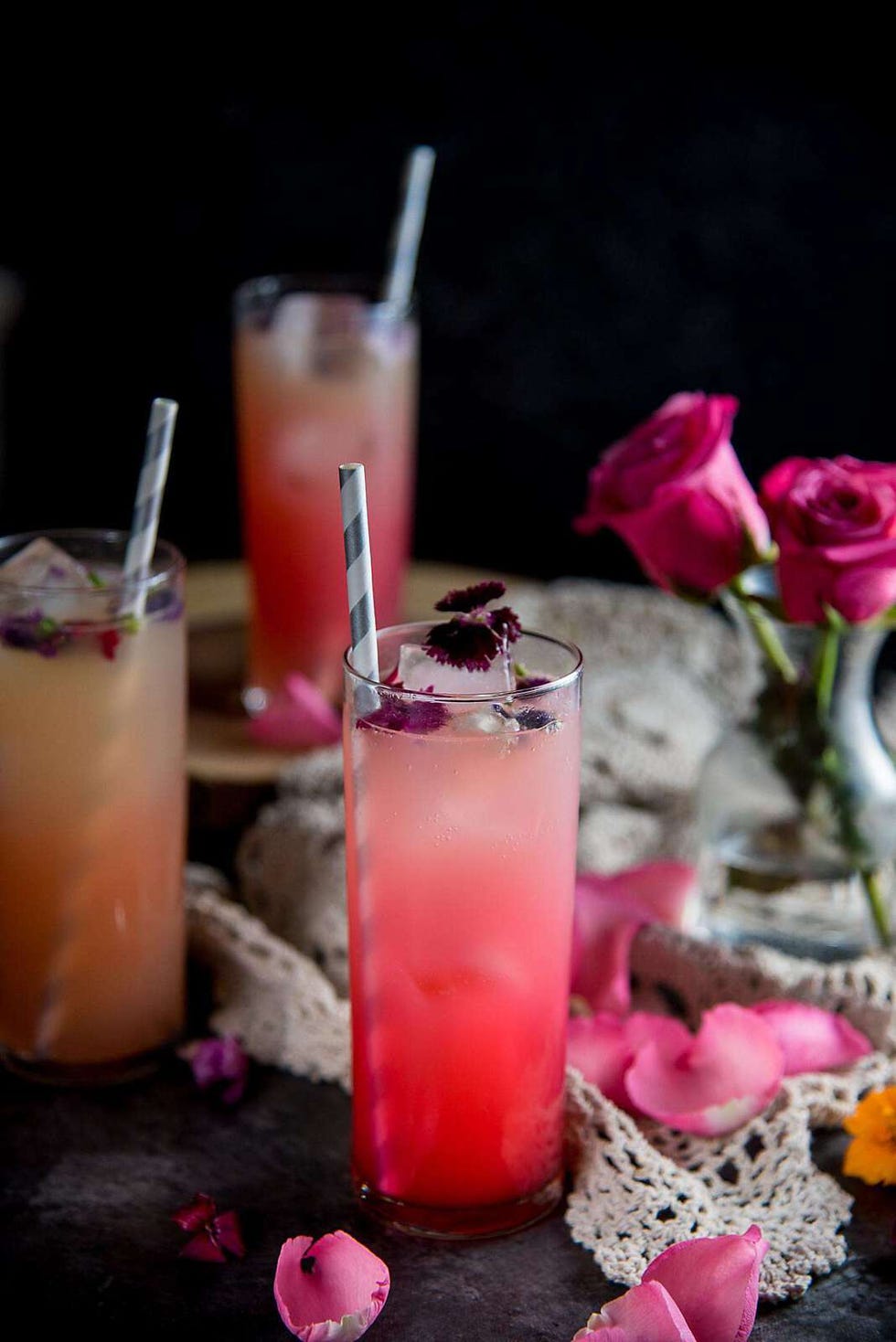 summer drinks blushing ginger rose fizz