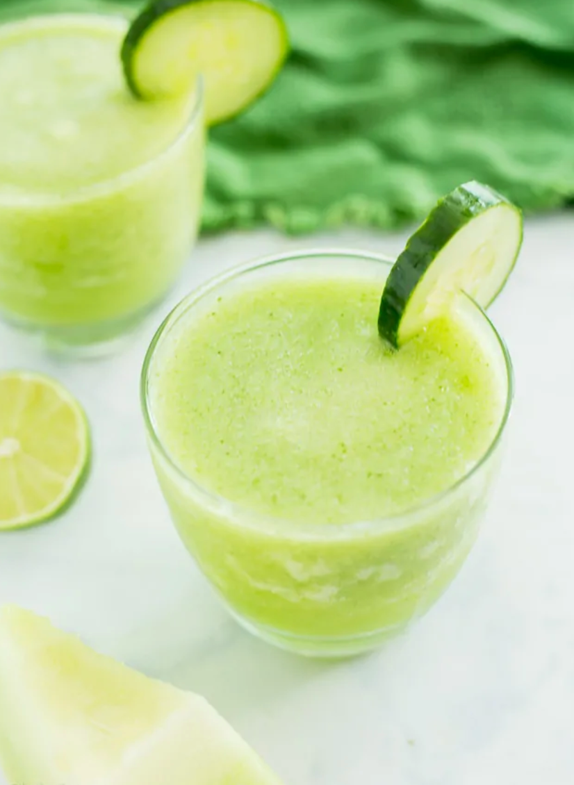 summer drinks cucumber melon cocktail slushie