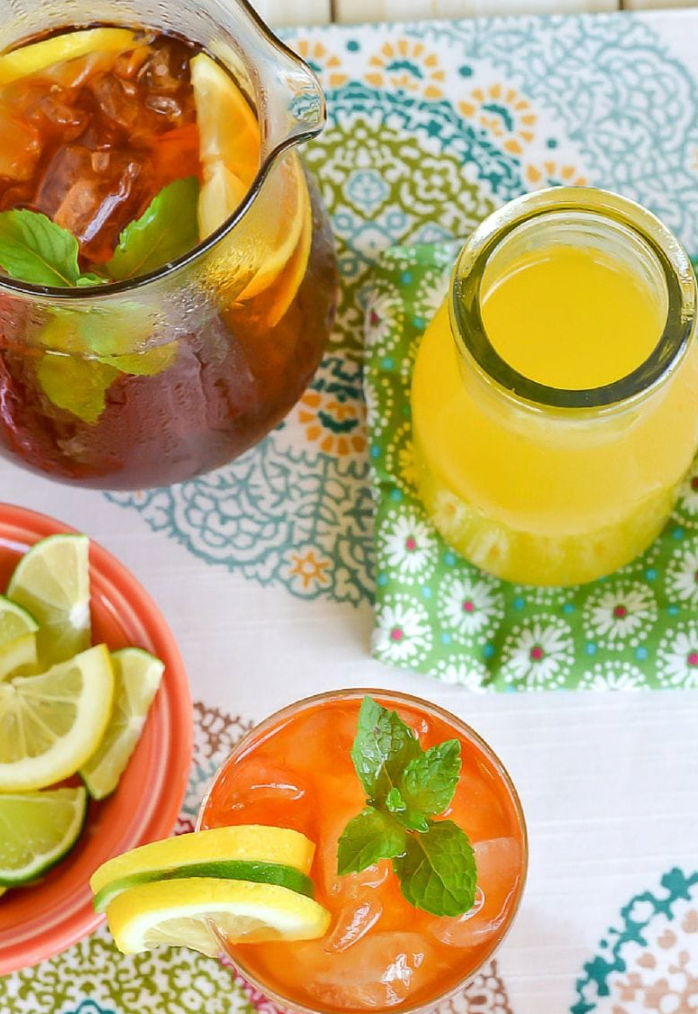 summer drinks mango iced tea