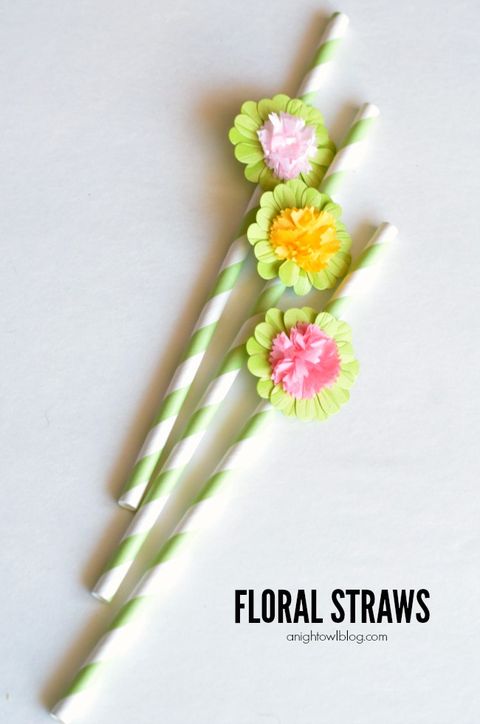 summer party ideas floral straws
