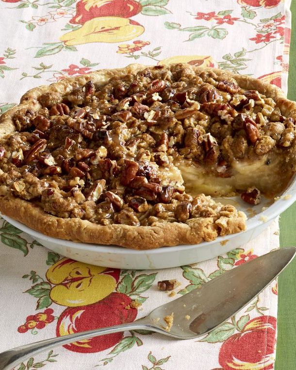 caramel apple pie with apple linen