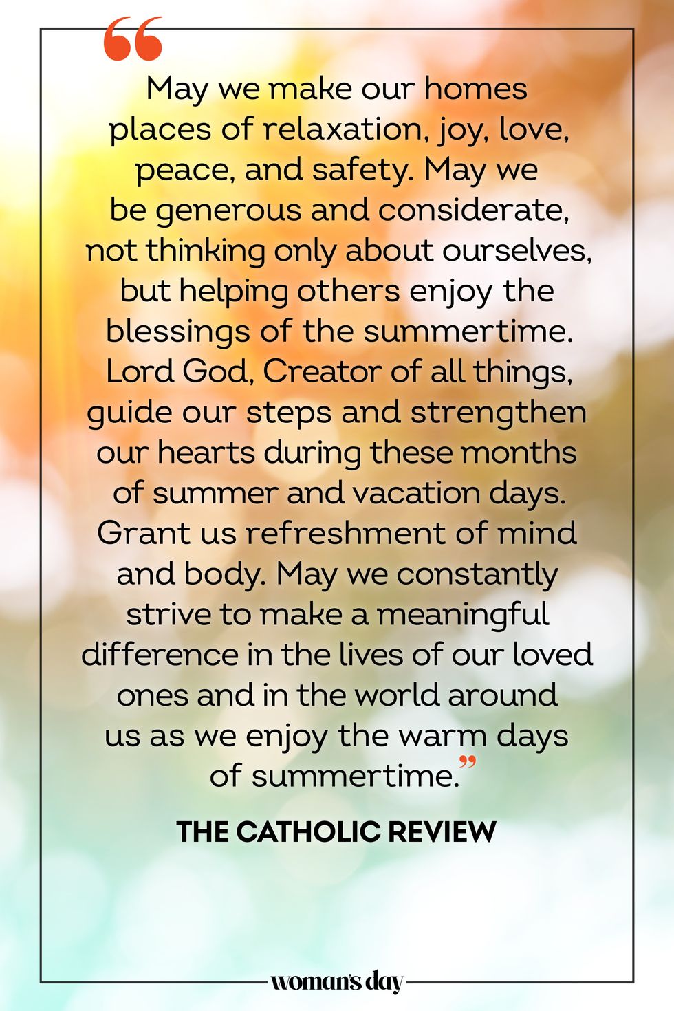 summer prayers and blessings to recite during the warmer months