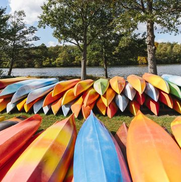 colorful canoes