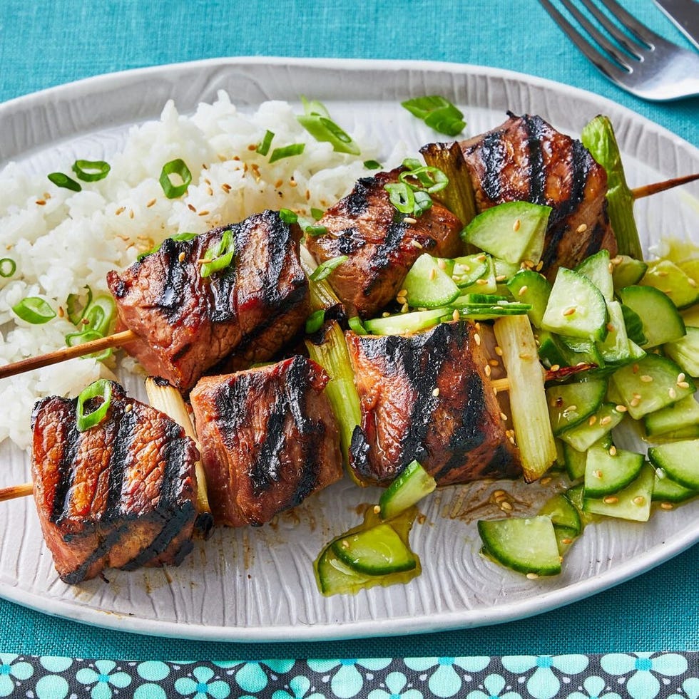 summer grilled sesame pork kebabs