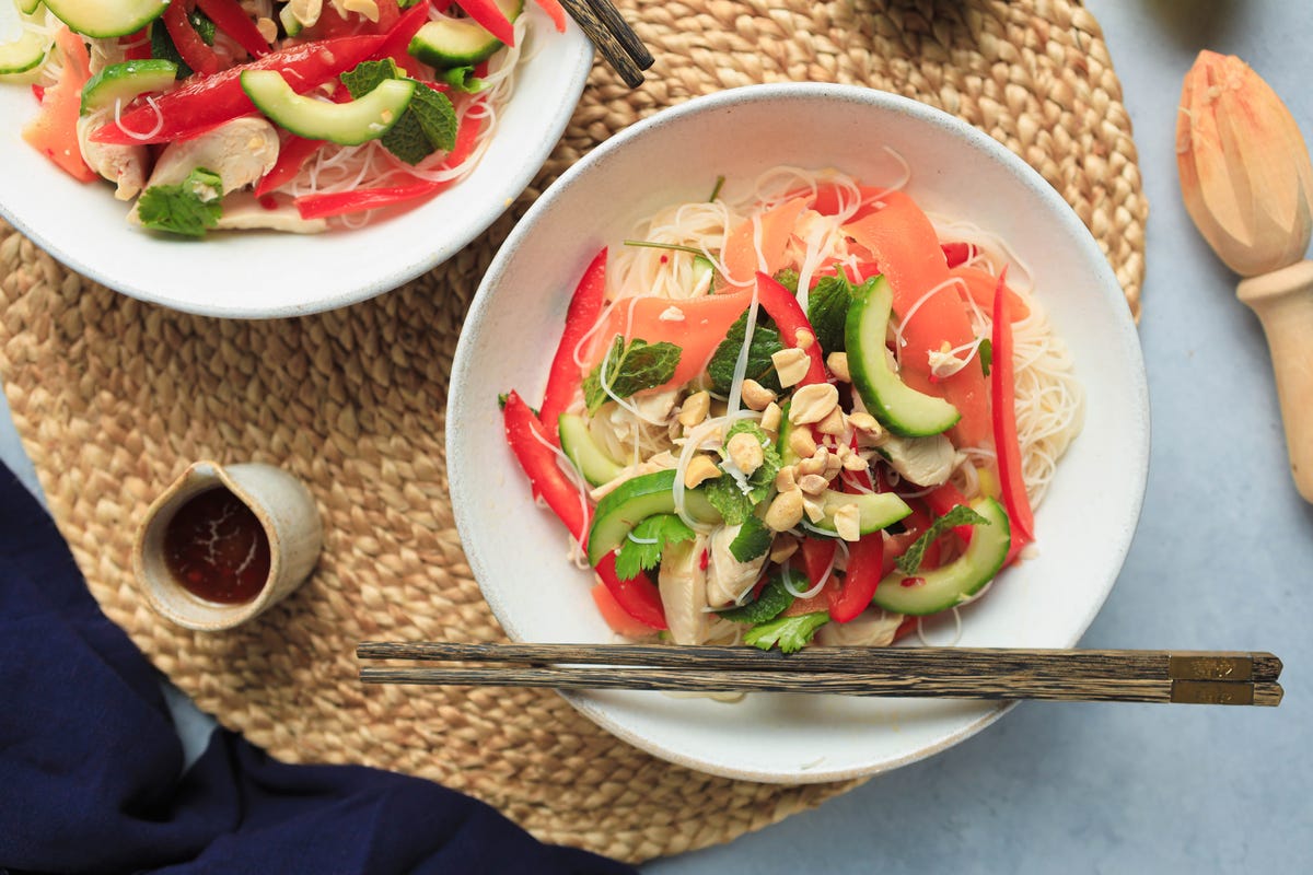 Vietnamese-style rice noodle bowl | Easy salad recipes