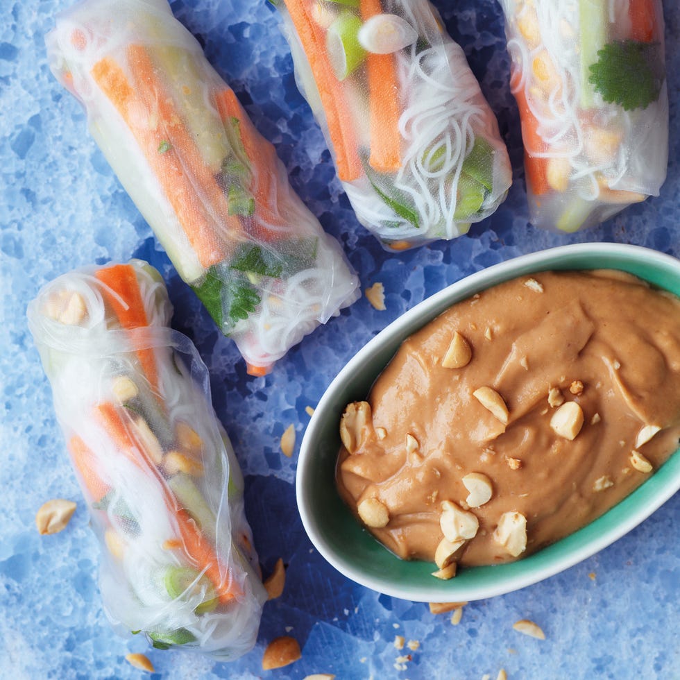 summer rolls with satay dip