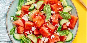 summer salad with watermelon and cheese