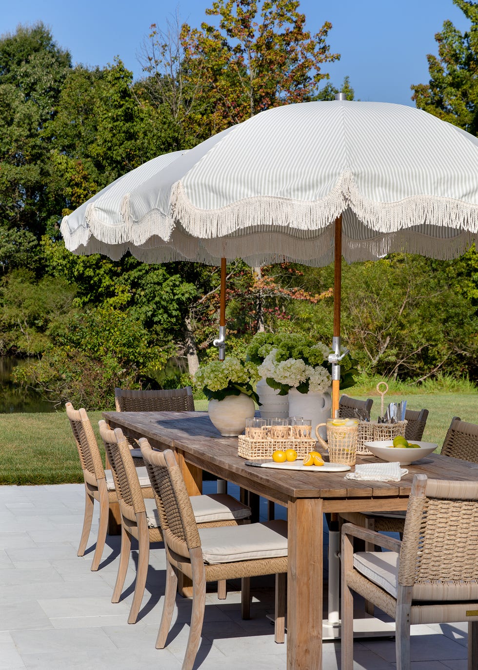 outdoor dining table setup