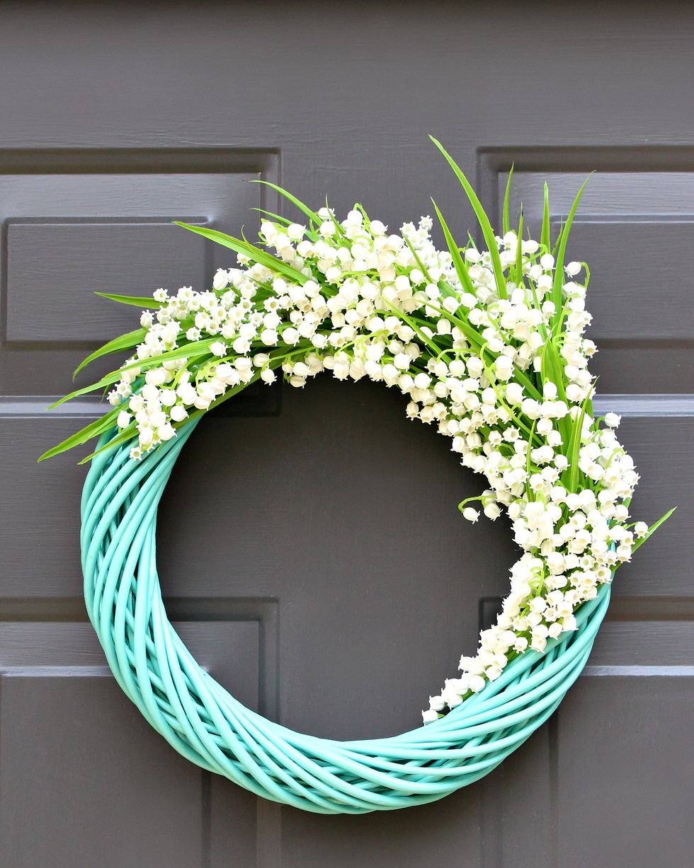 summer wreath of lily of the valley