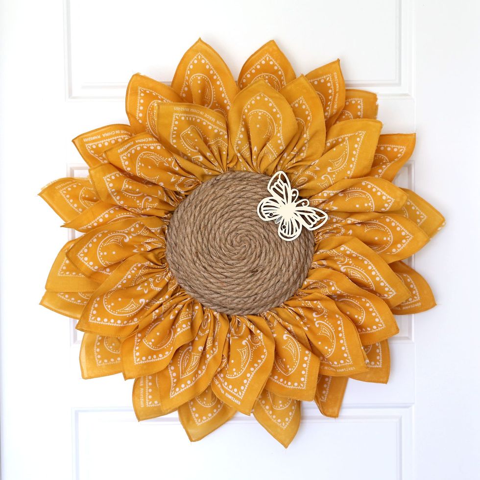 sunflower bandana summer wreath