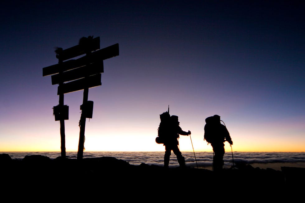 de beste plek voor een foto op de top van de kilimanjaro