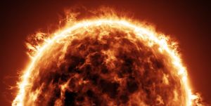 sun close up showing solar surface activity and corona