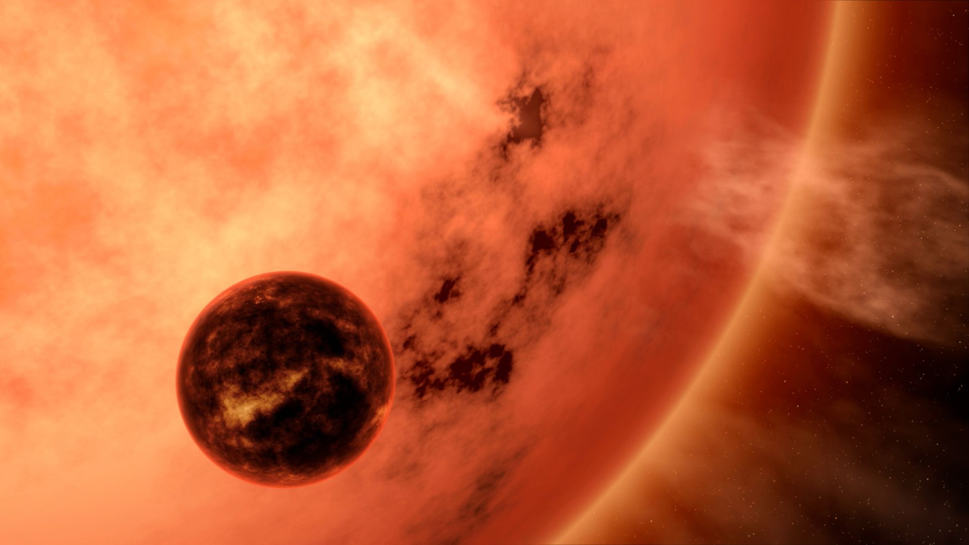 Sun And Earth Red Giant