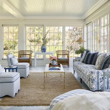 sun room in old saybrook connecticut by interior designer jenny wolf blue and white
