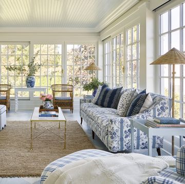 sun room in old saybrook connecticut by interior designer jenny wolf blue and white