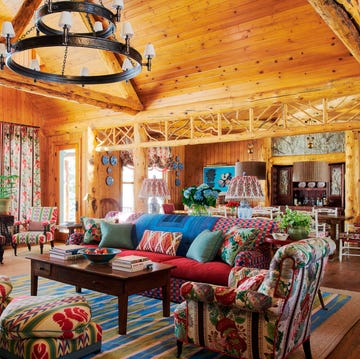 mark d sikes sun valley, idaho cabin living room