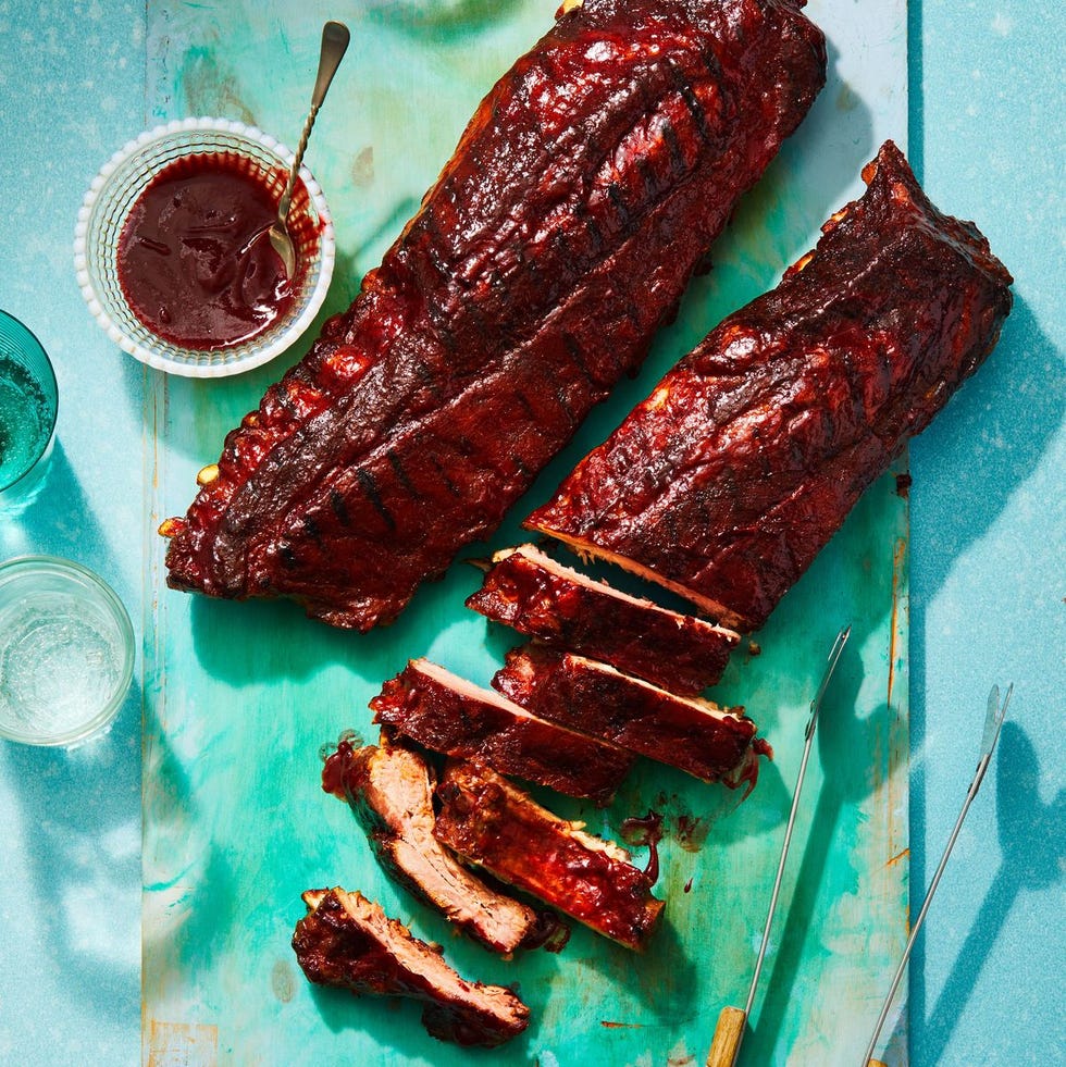 blackberry glazed ribs with sauce on the side