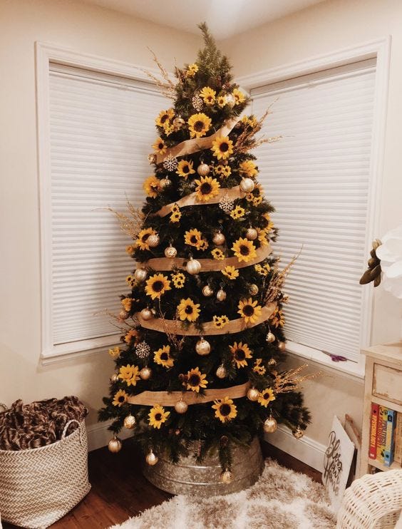 Sunflower Christmas Trees Is a Top Pinterest Christmas 2019 Trend