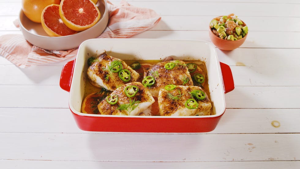 Sunkist Star Ruby Grapefruit Jalapeño Baked Cod_01 Delish.com