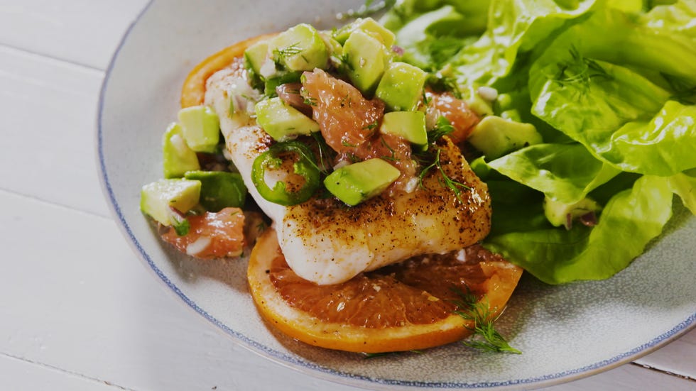 sunkist star ruby grapefruit jalapeño baked cod