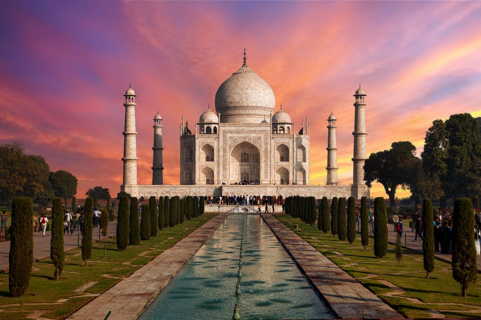 sunrise at taj mahal, agra, uttar pradash, india