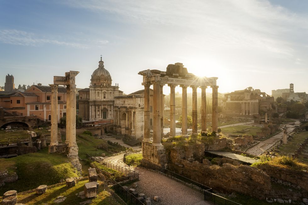 sunrise on roman forum