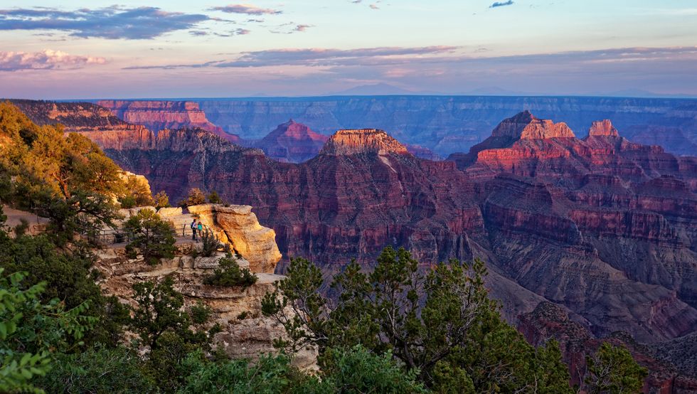 Sunset at Bright Angel area of Grand Canyon North Rim