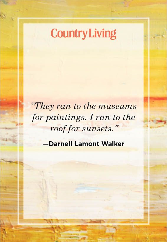 sunset quote comparing museum paintings to sunsets on the roof