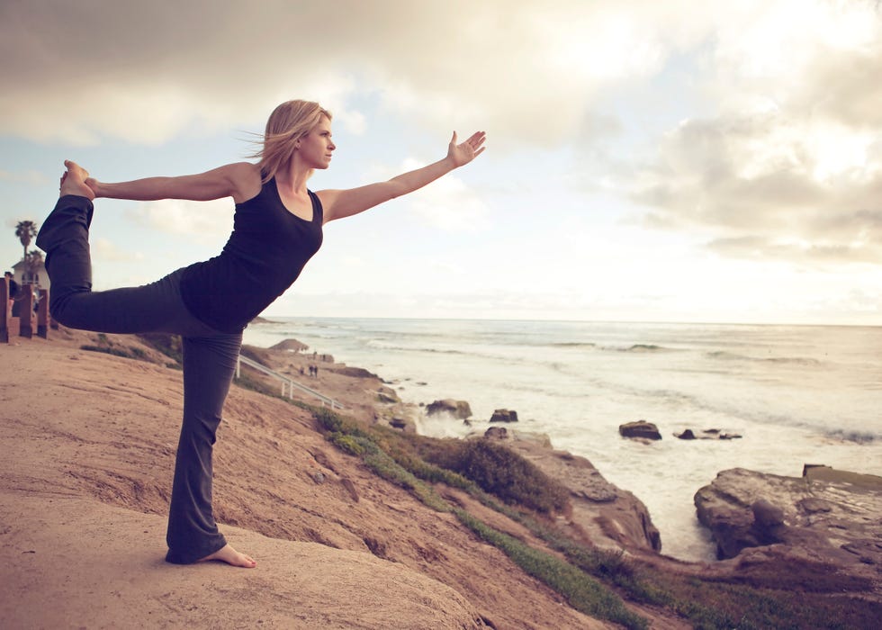 sunset yoga at the beach