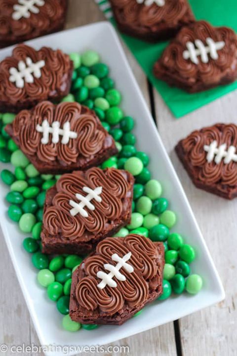 super bowl desserts football brownies