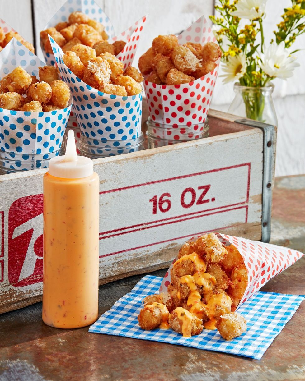 parmesan tots with dipping sauce