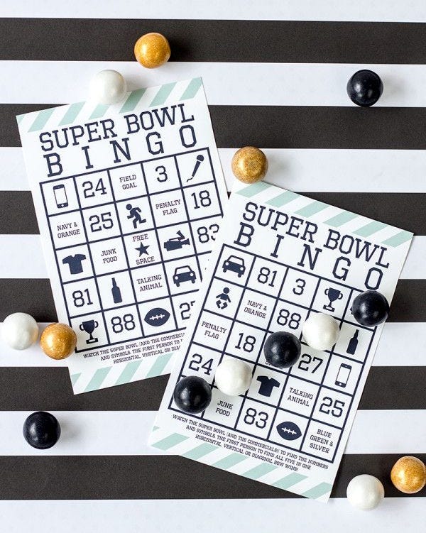 super bowl party games like bingo