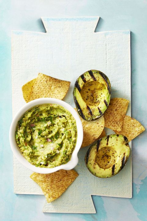 guacamole with grilled avocados and chips