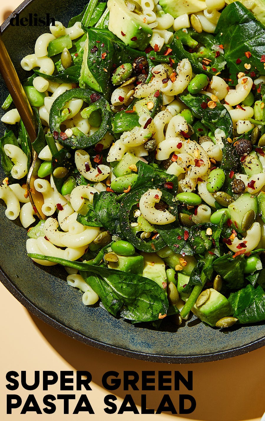 super green pasta salad delishcom