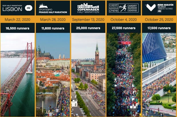 Superhalfs: los cinco medios maratones que formarán parte del circuito de 'Majors' de los 21km.