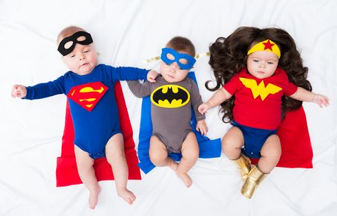 superhero halloween costumes   baby superman batman wonder woman